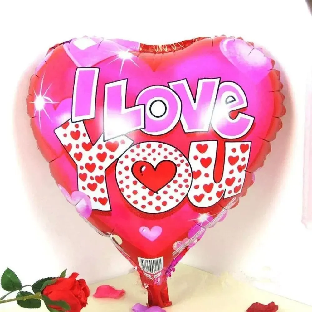 Set of 10 Heart Foil 'I Love You